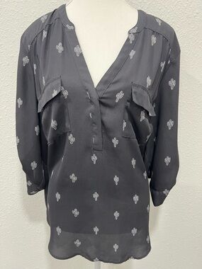 TORRID Harper Georgette 3/4 Sleeve Blouse EUC